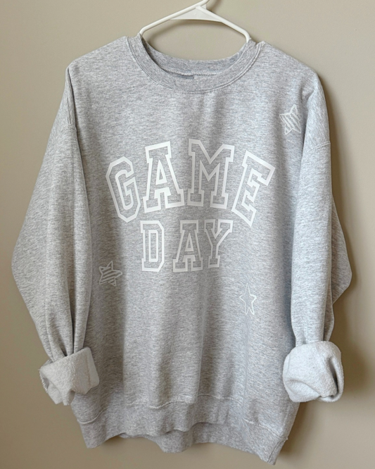 Game Day w Stars Crewneck Sweatshirt - Designs by Smiley