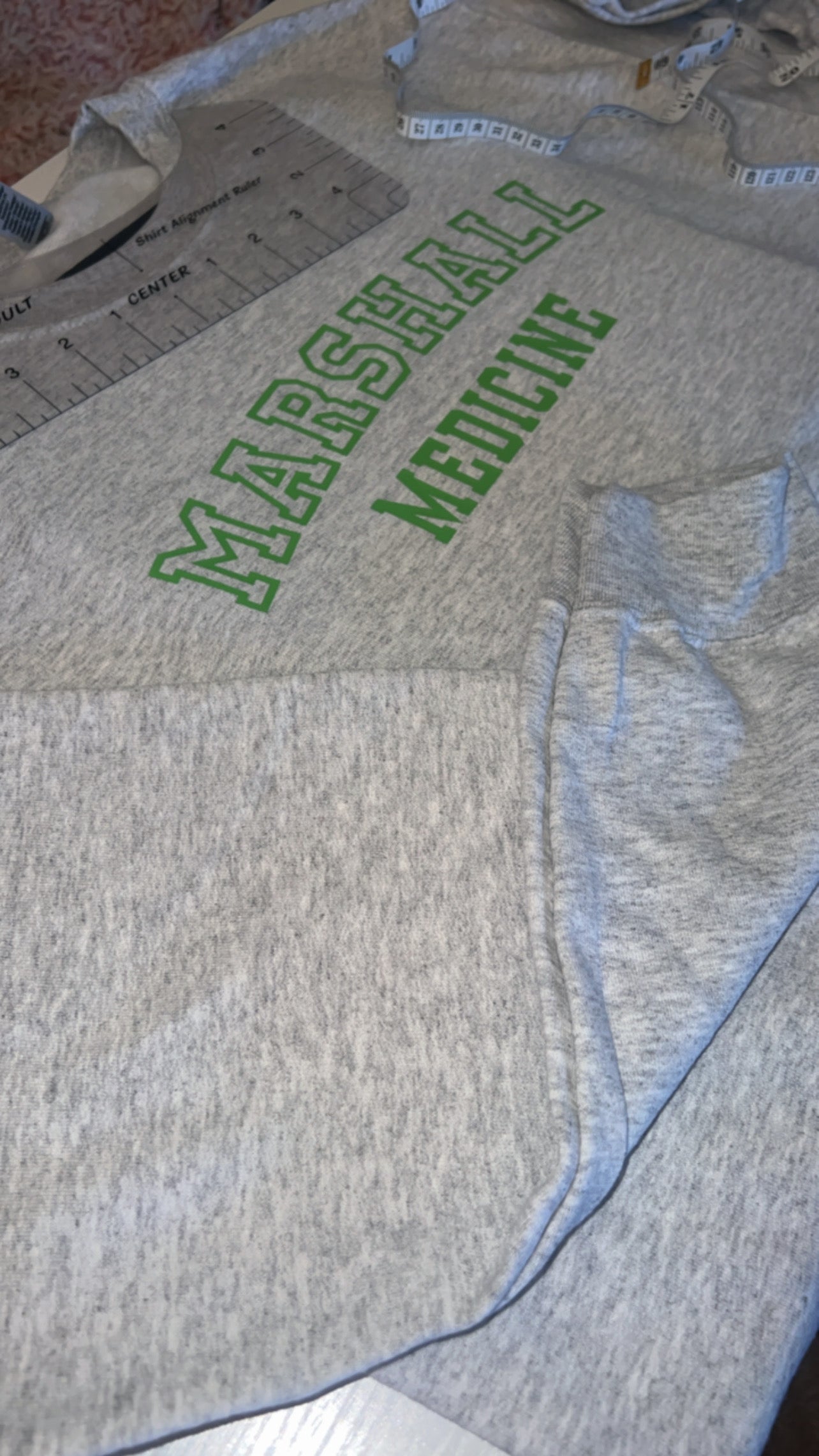 Varsity Font Custom School Logo Crewneck - Large Centered