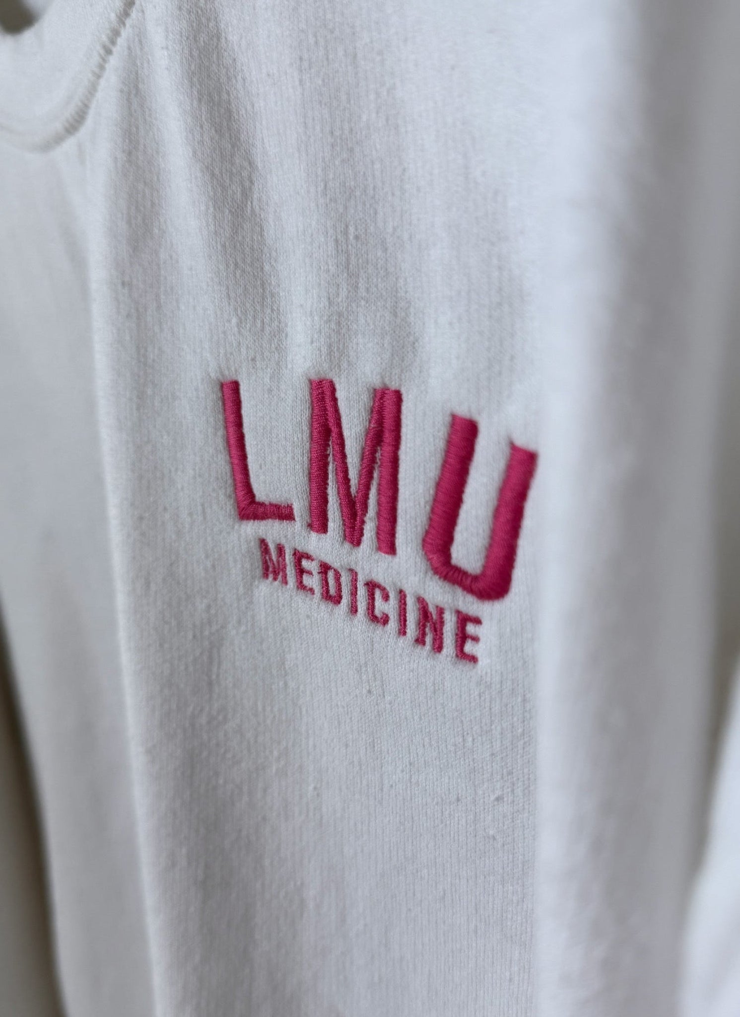 Embroidered Varsity Font Custom School Logo Crewneck - Small Left Chest - Designs by Smiley