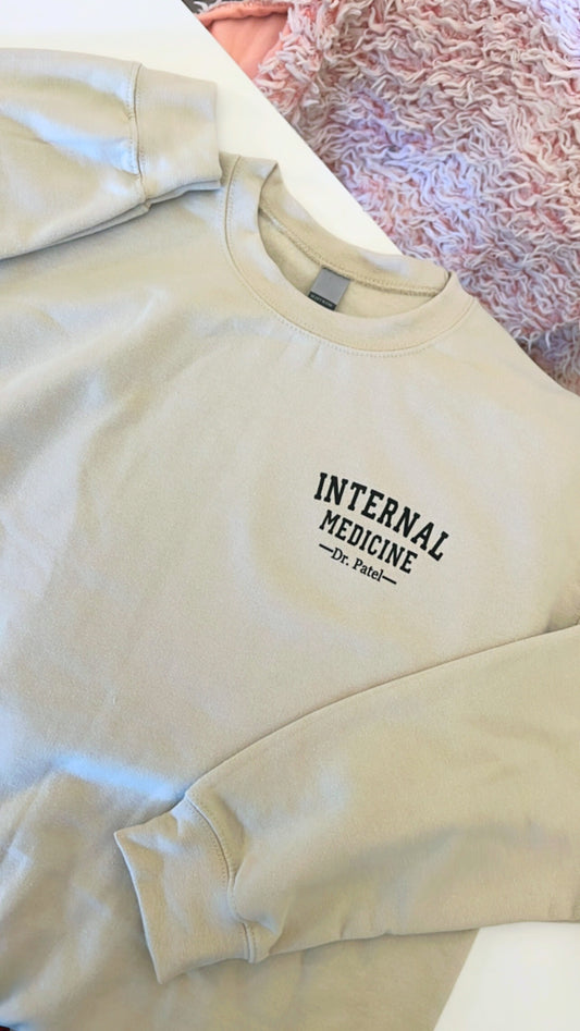 Custom Residency Match Day Crewneck - Personalize w Specialty & Name - Designs by Smiley