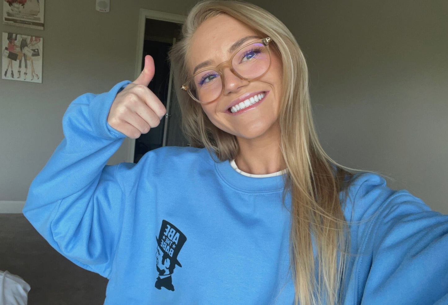 Abe the Babe Lightweight Unisex Crewneck - Designs by Smiley