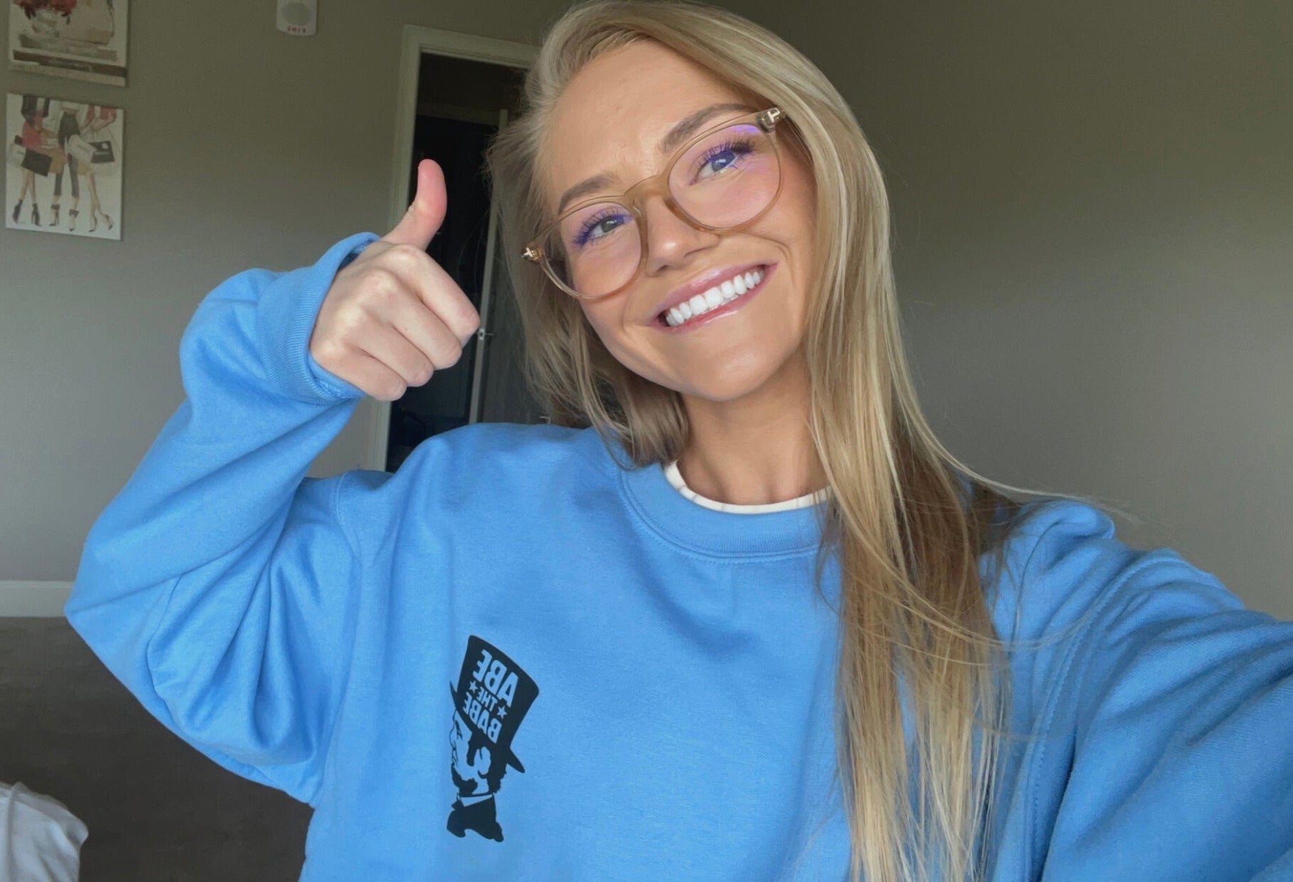 Abe the Babe Lightweight Unisex Crewneck - Designs by Smiley