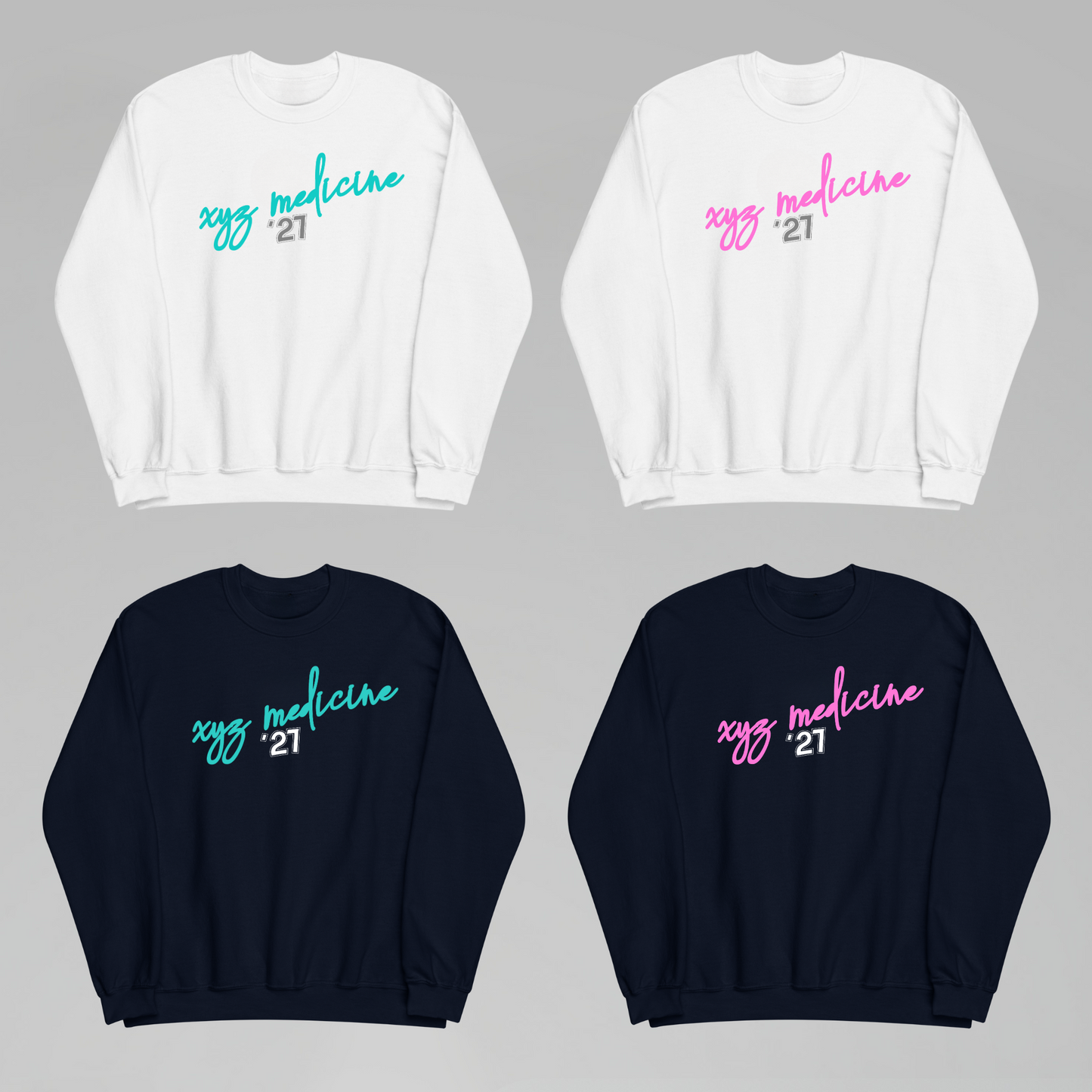 Retro Inspired Custom School Name Crewneck