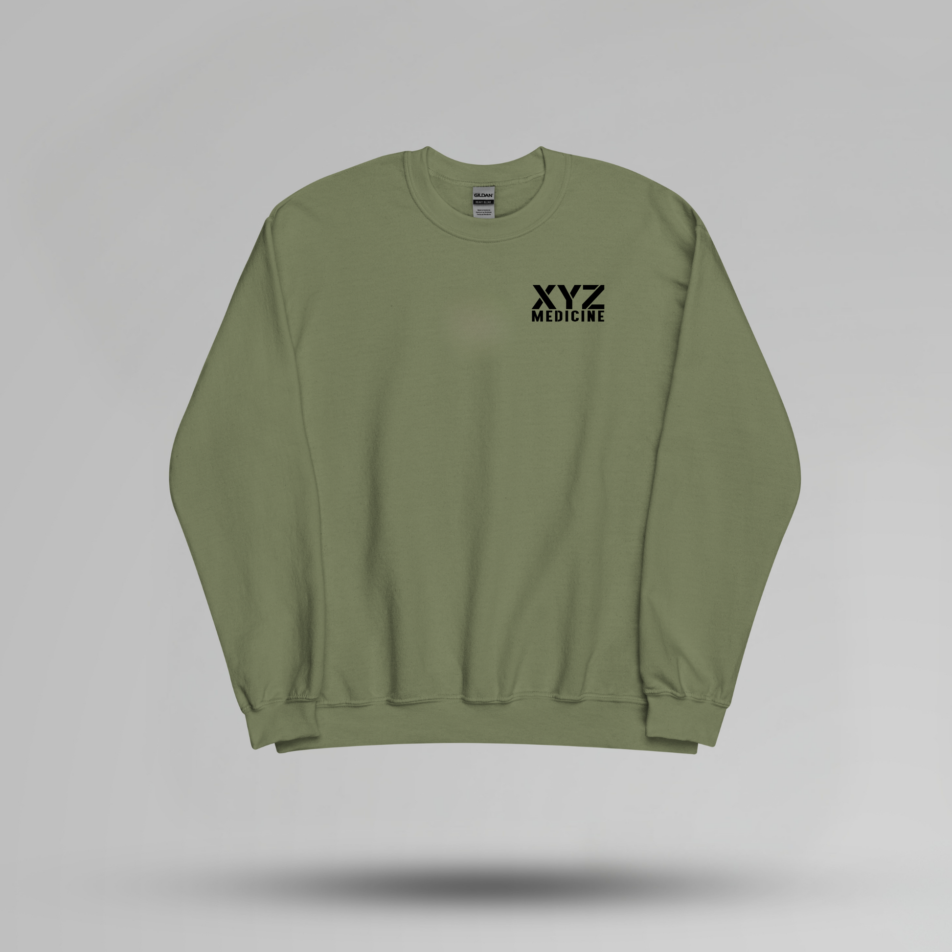 Stencil Font Custom School Name Crewneck - Small Left Chest - Designs by Smiley