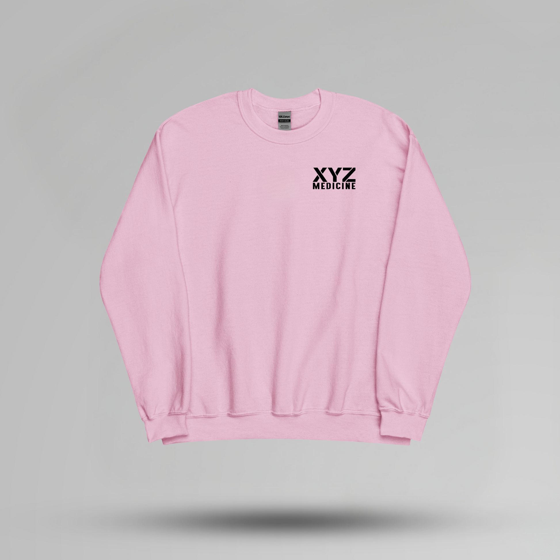 Stencil Font Custom School Name Crewneck - Small Left Chest - Designs by Smiley