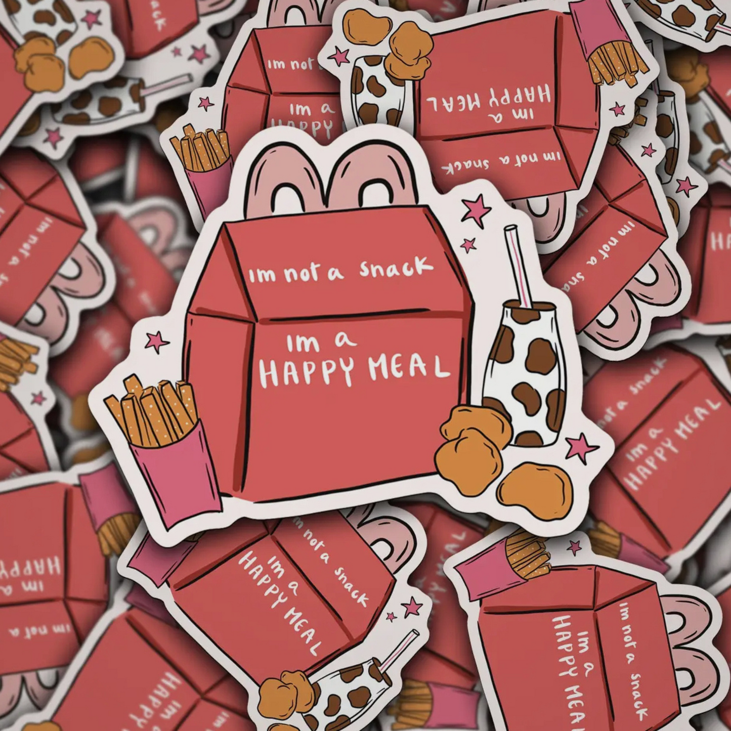 I’m Not a Snack, I’m a Happy Meal Waterproof Vinyl Sticker - Designs by Smiley