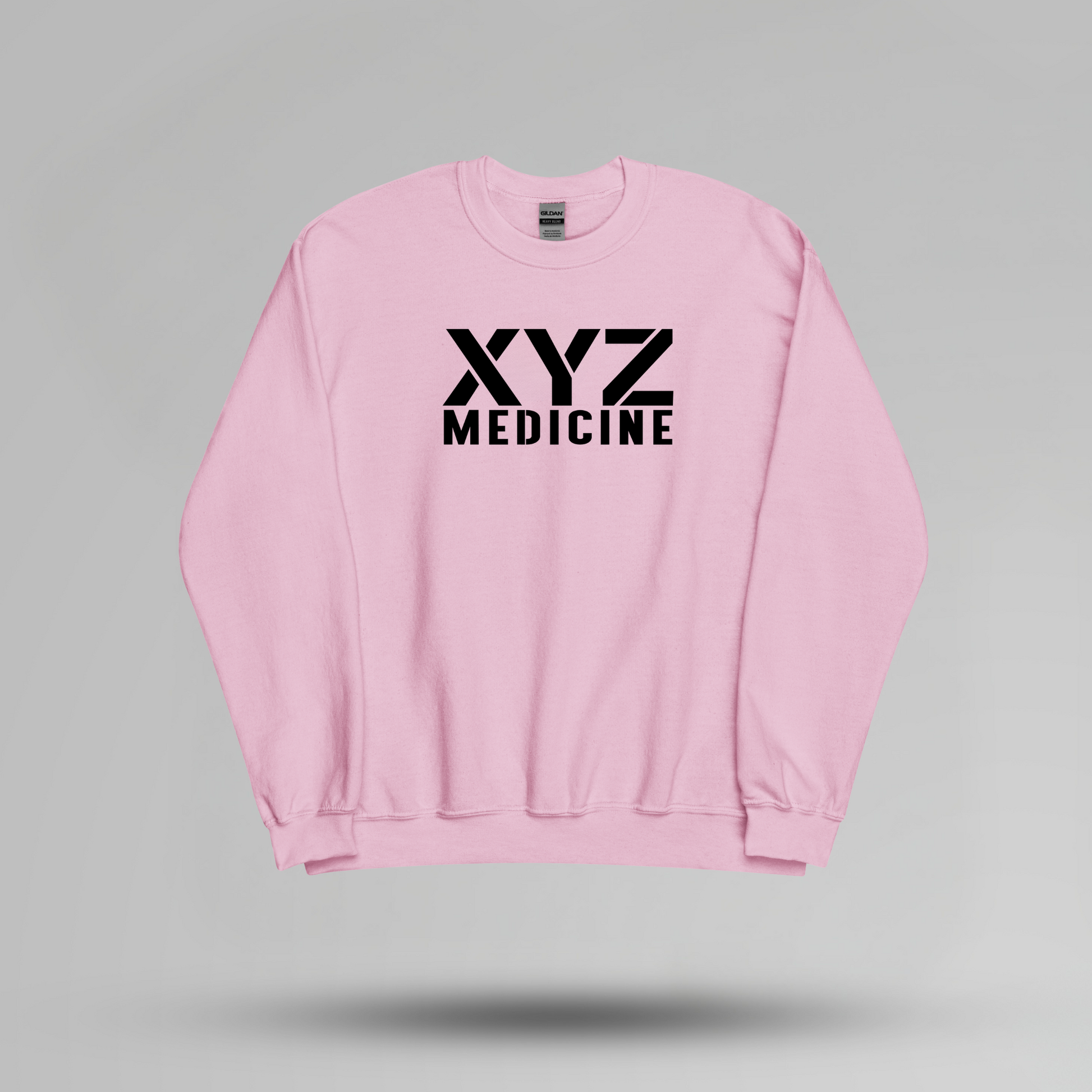 Stencil Font Custom School Name Crewneck - Large Center - Designs by Smiley