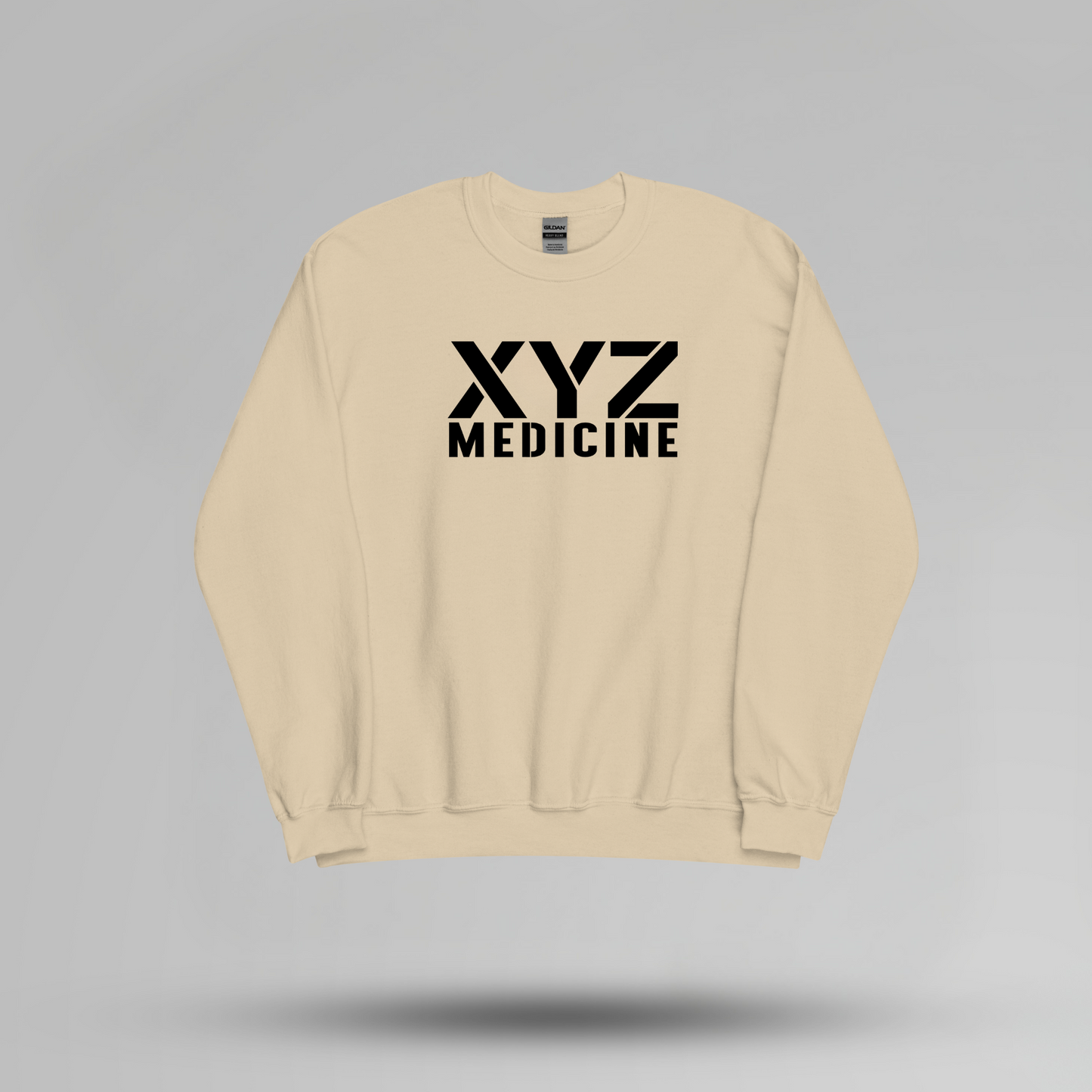 Stencil Font Custom School Name Crewneck - Large Center