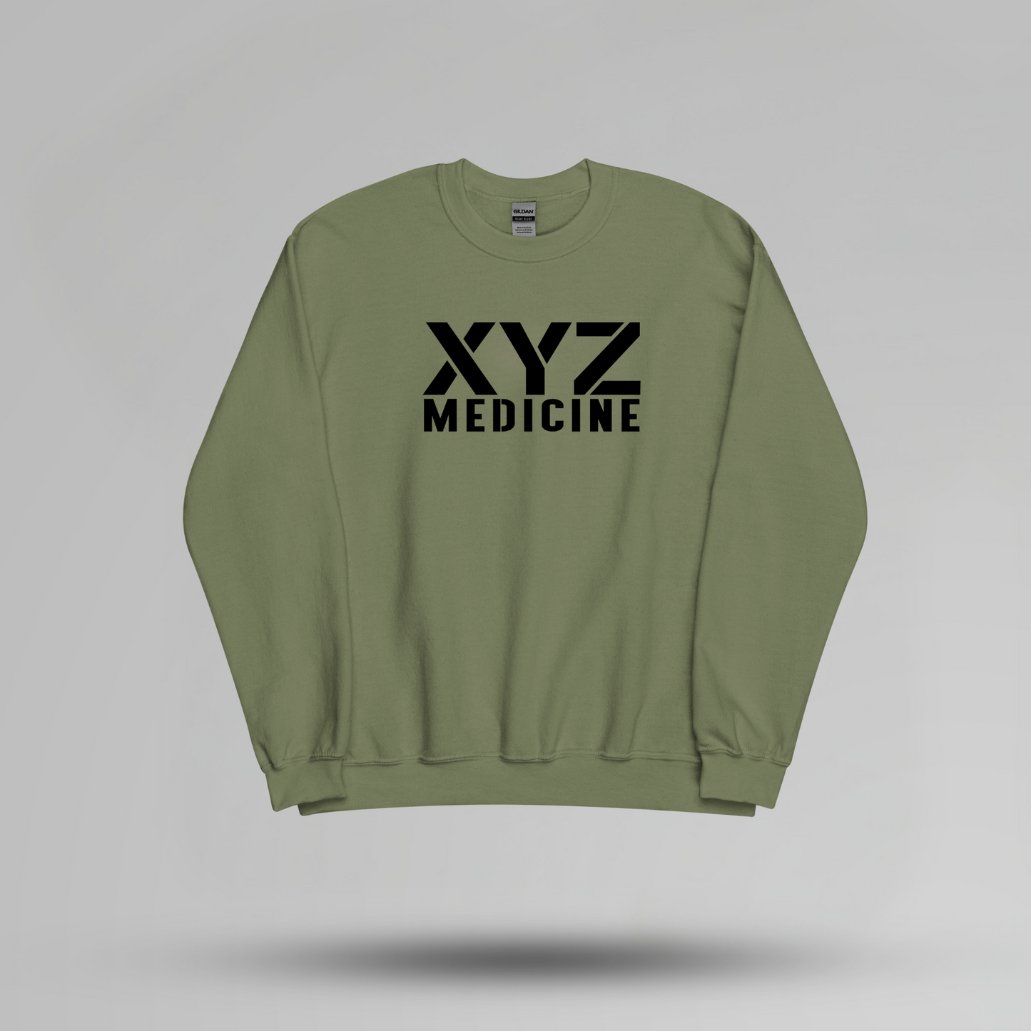 Stencil Font Custom School Name Crewneck - Large Center