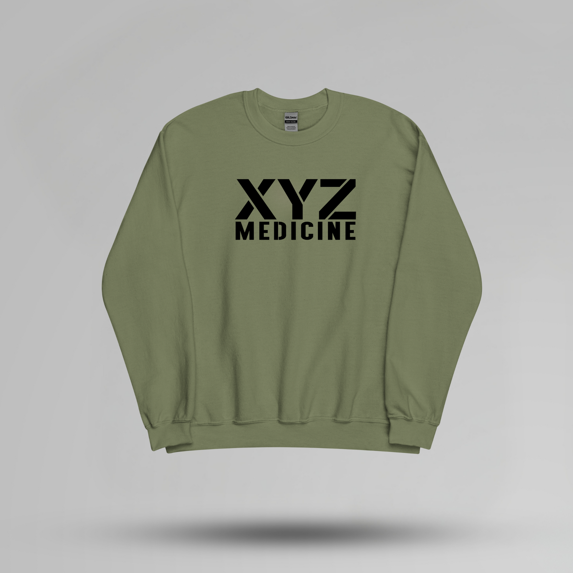 Stencil Font Custom School Name Crewneck - Large Center - Designs by Smiley