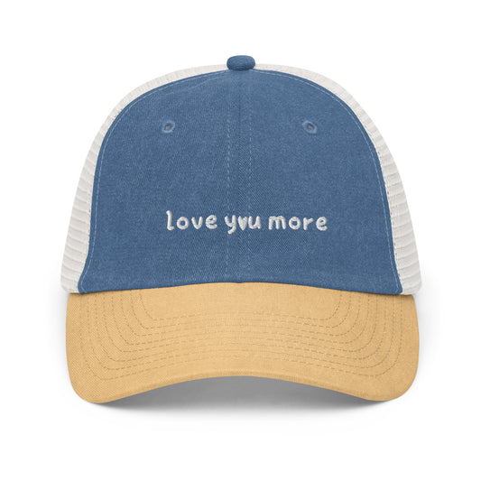 Embroidered 'love you more' Vintage Baseball Cap
