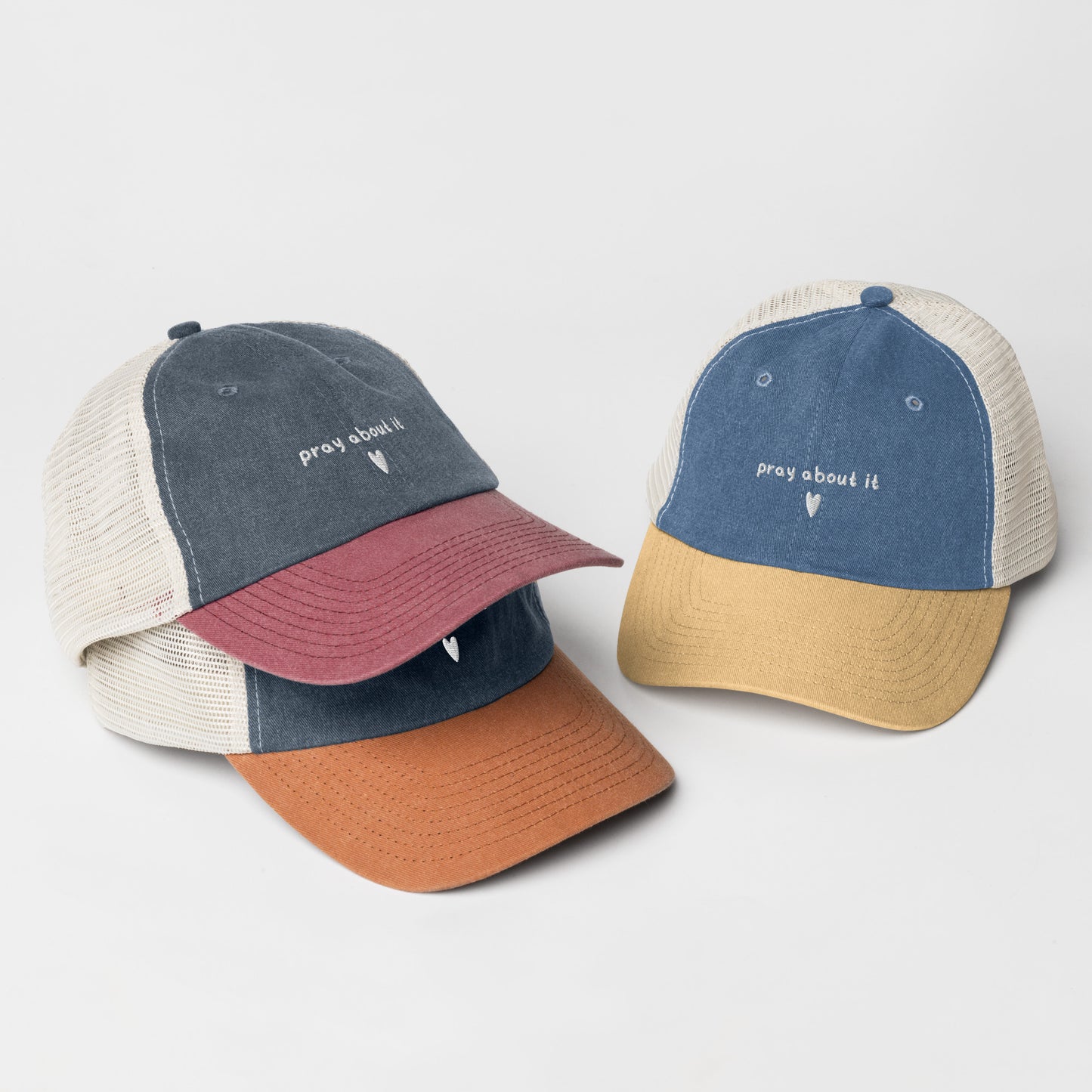 Embroidered 'pray about it' Vintage Baseball Cap