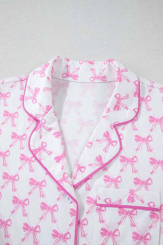 Ruffled & Pretty Bow-Tied Pajama Set