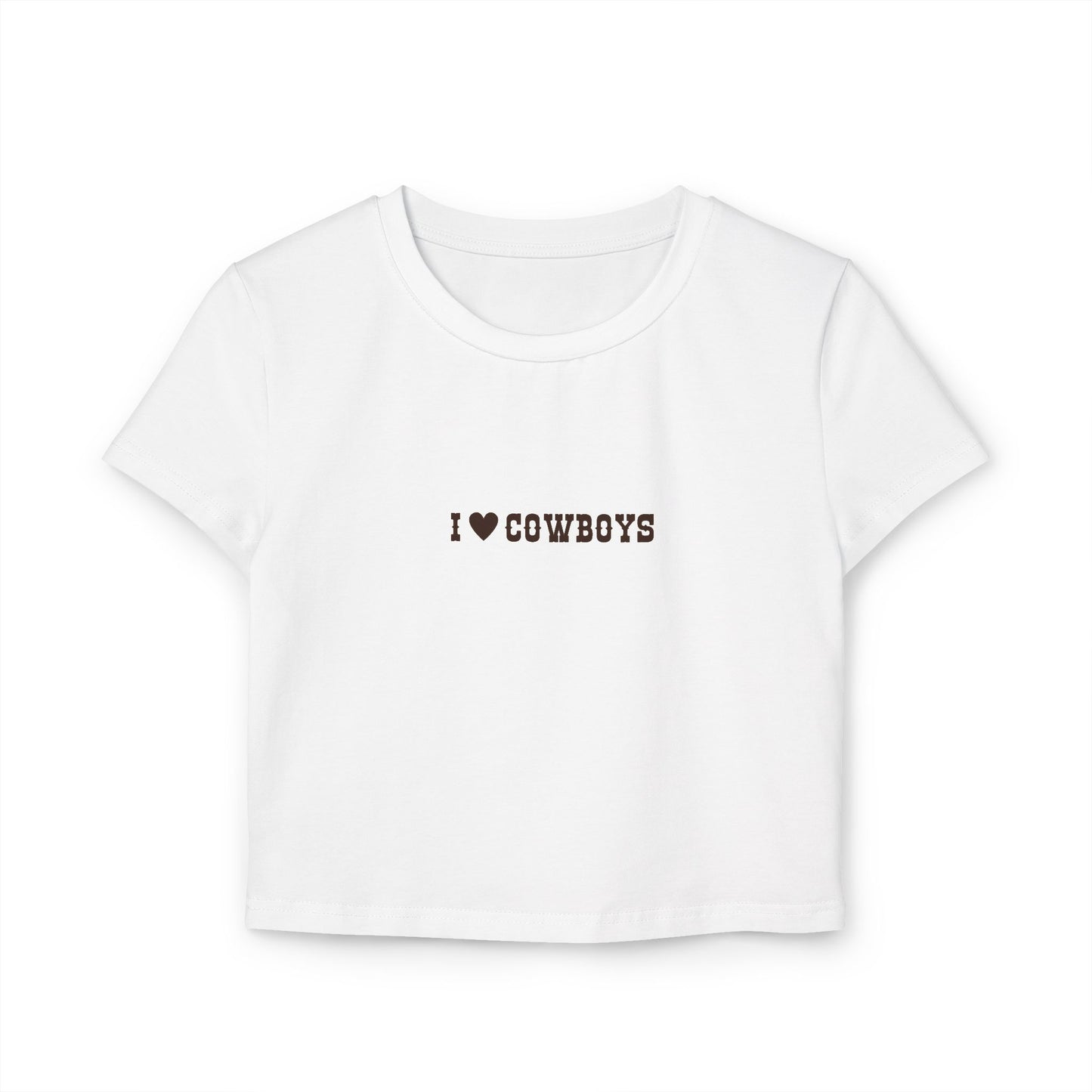 I Love Cowboys Women’s Baby Tee - Designs by Smiley