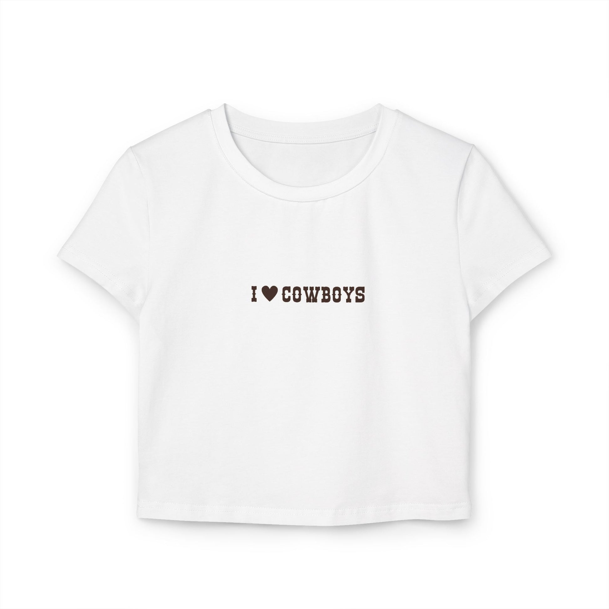 I Love Cowboys Women’s Baby Tee - Designs by Smiley