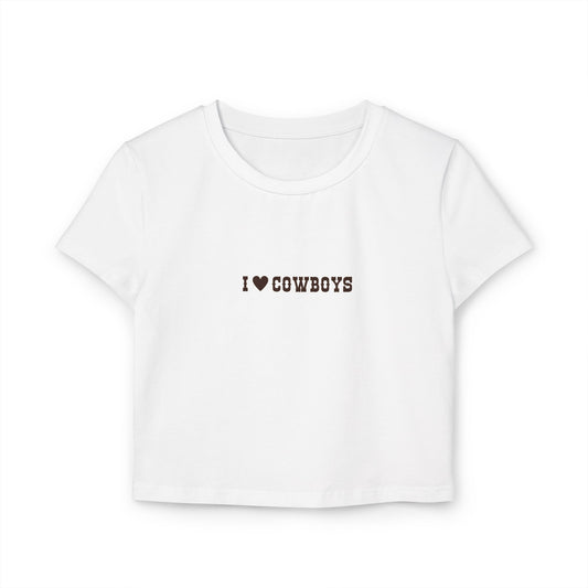 I Love Cowboys Women’s Baby Tee - Designs by Smiley