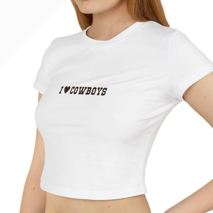 I Love Cowboys Women’s Baby Tee - Designs by Smiley