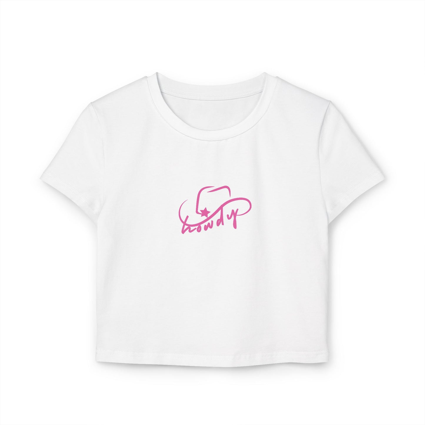 Howdy in Pink Women’s Baby Tee - Designs by Smiley