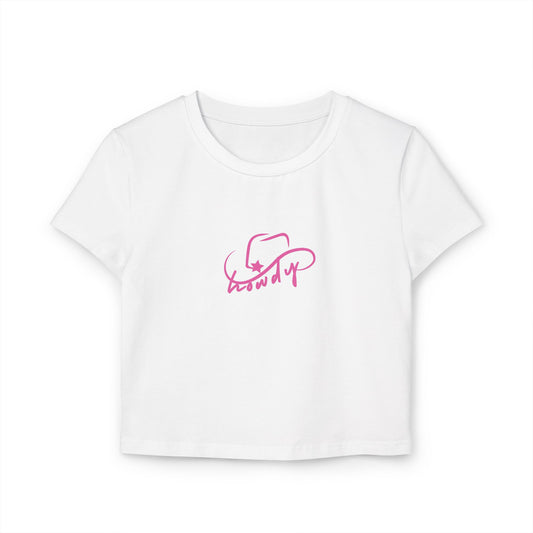 Howdy in Pink Women’s Baby Tee - Designs by Smiley