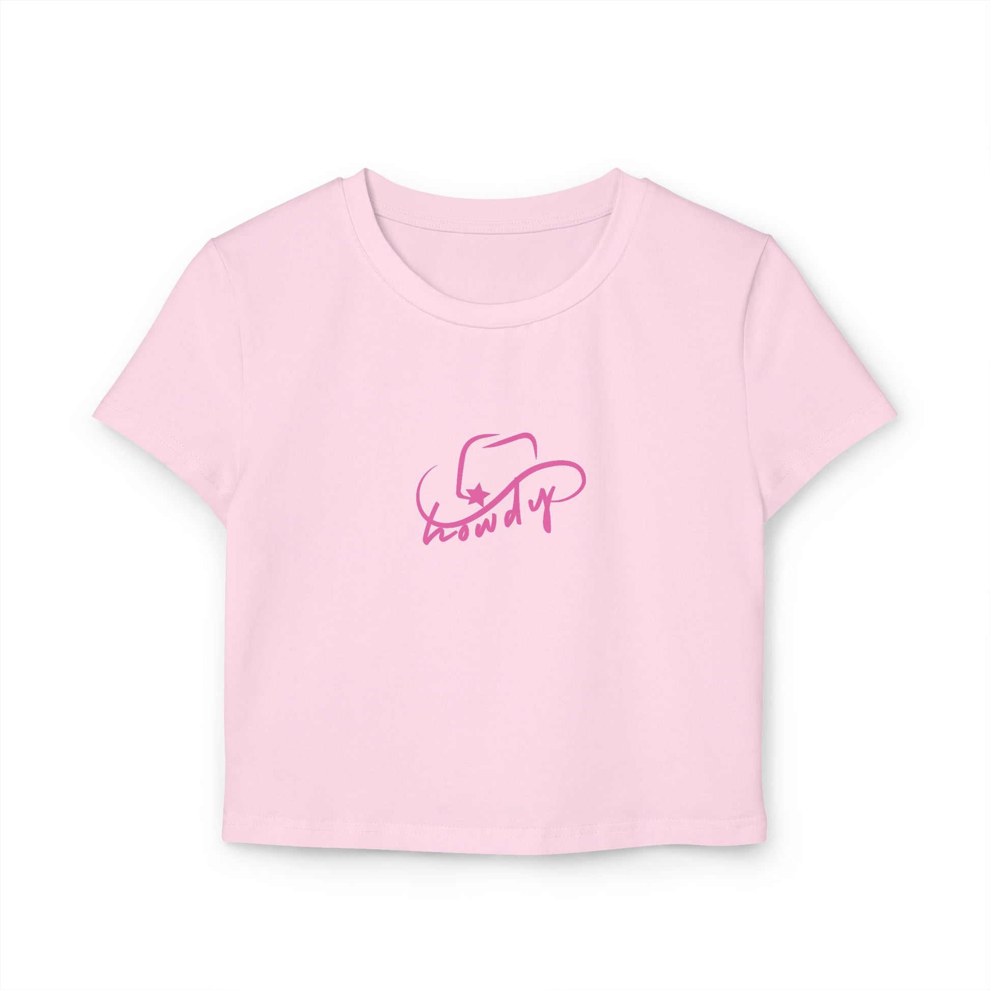 Howdy in Pink Women’s Baby Tee - Designs by Smiley