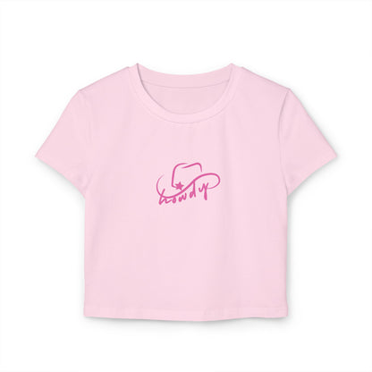 Howdy in Pink Women’s Baby Tee - Designs by Smiley