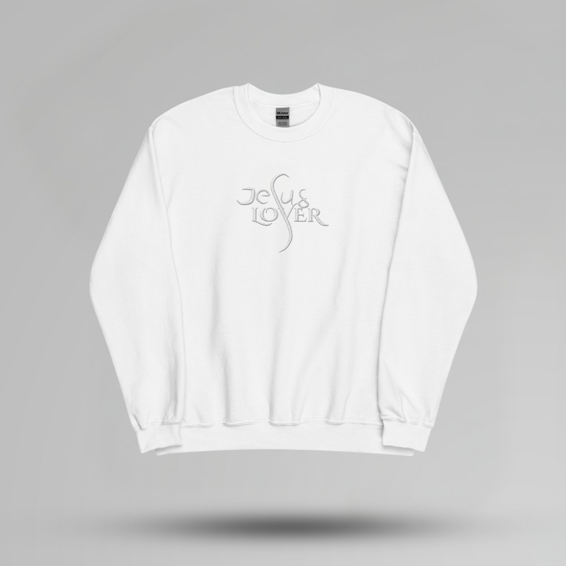 Jesus Lover Embroidered Crewneck Sweatshirt - Designs by Smiley