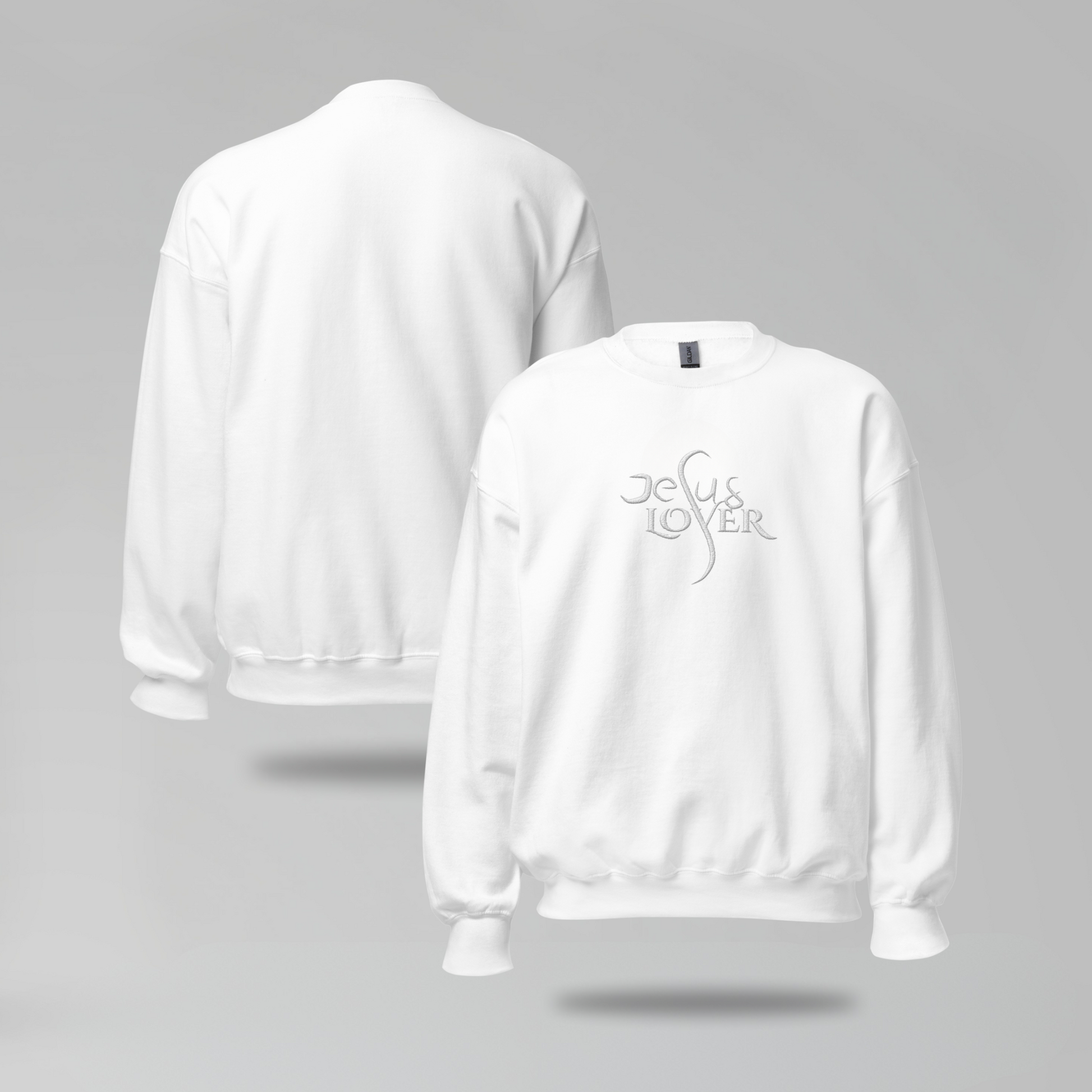 Jesus Lover Embroidered Crewneck Sweatshirt - Designs by Smiley