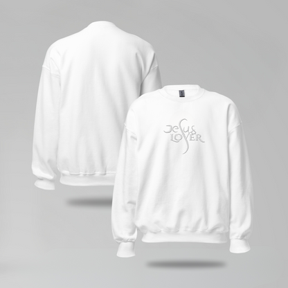 Jesus Lover Embroidered Crewneck Sweatshirt - Designs by Smiley