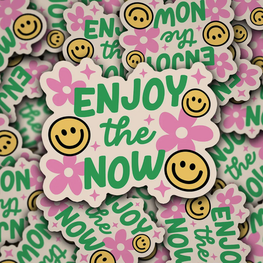 Enjoy the Now Little Reminder Waterproof Vinyl Sticker - Designs by Smiley
