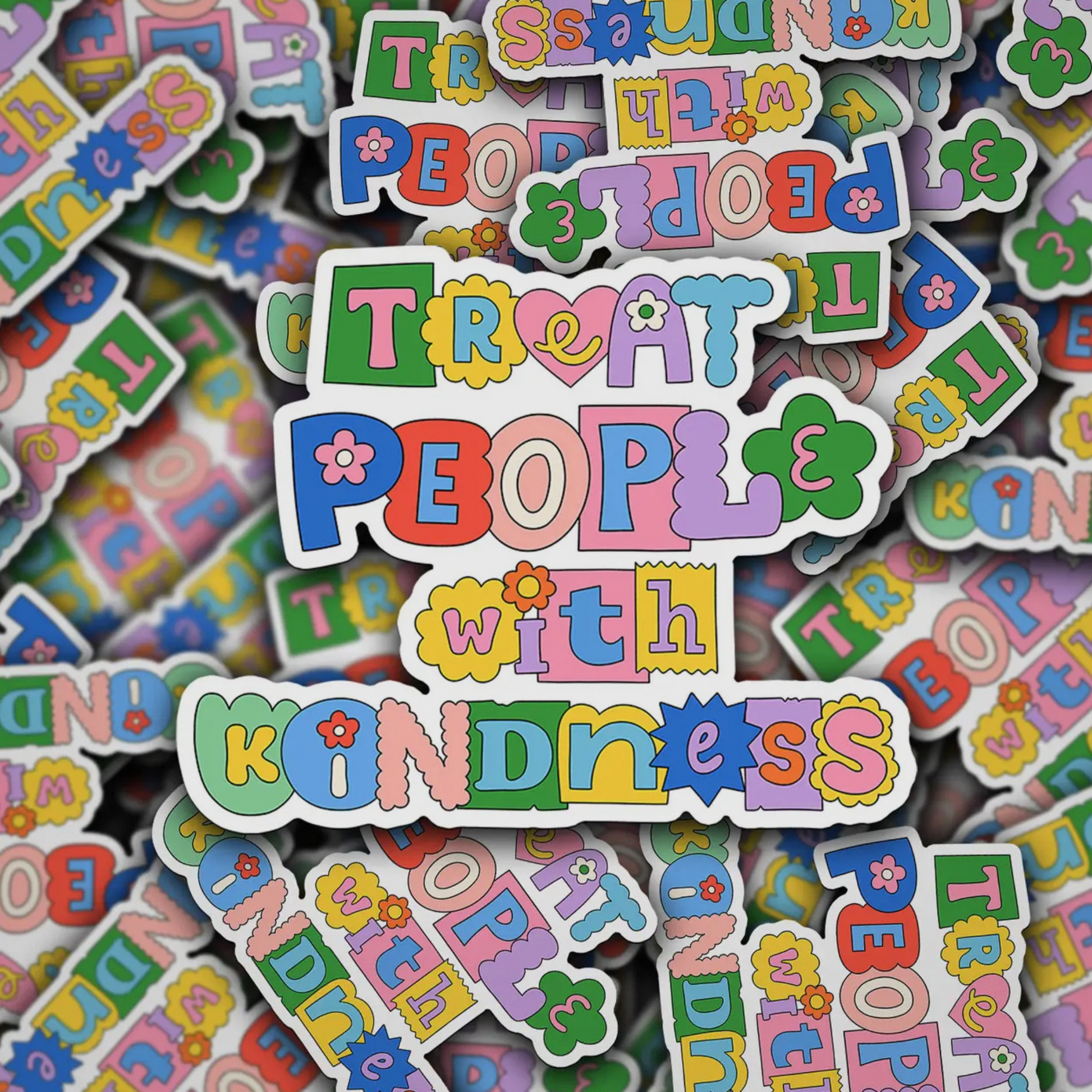 Treat People with Kindness Waterproof Vinyl Sticker - Designs by Smiley