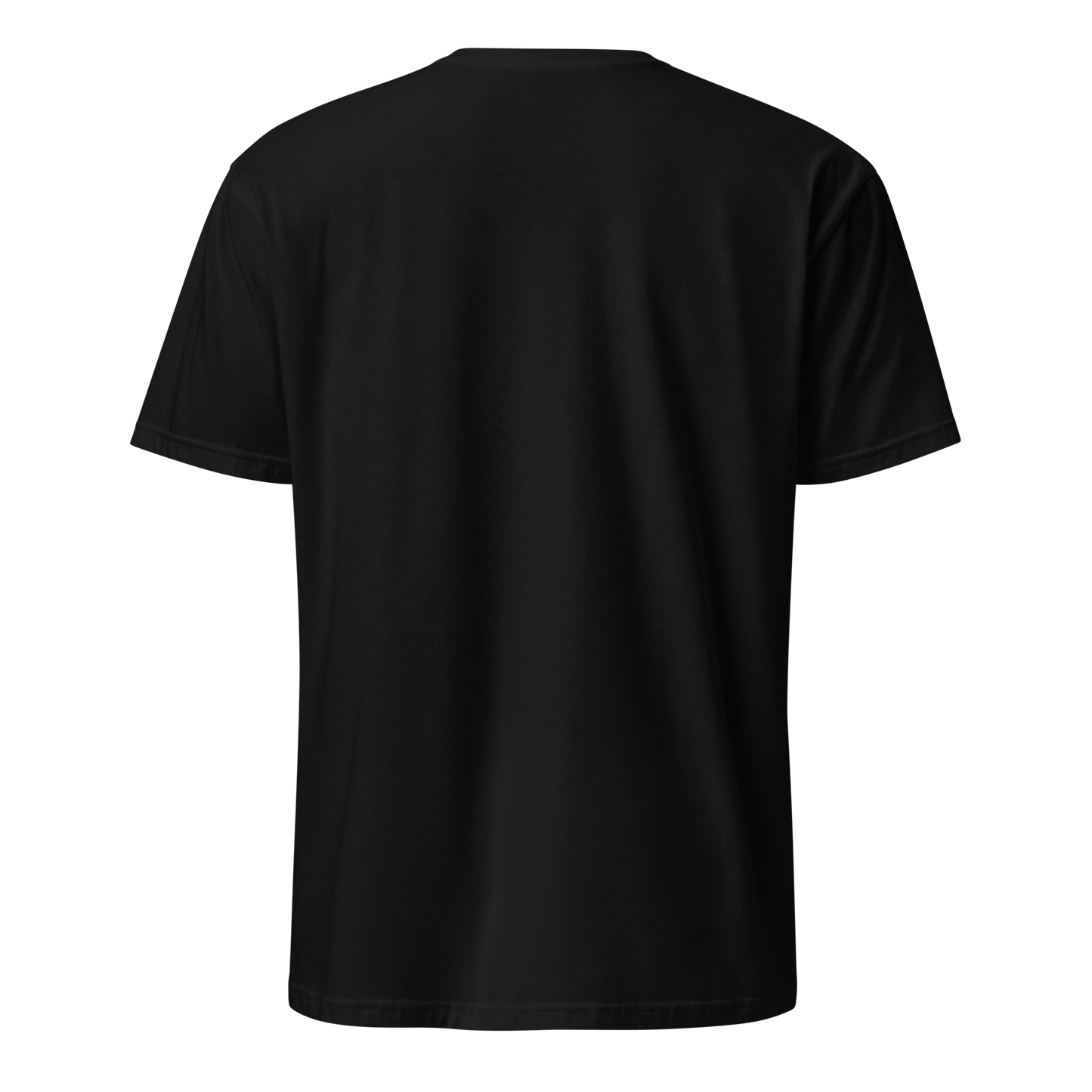 Black t-shirt on a white background