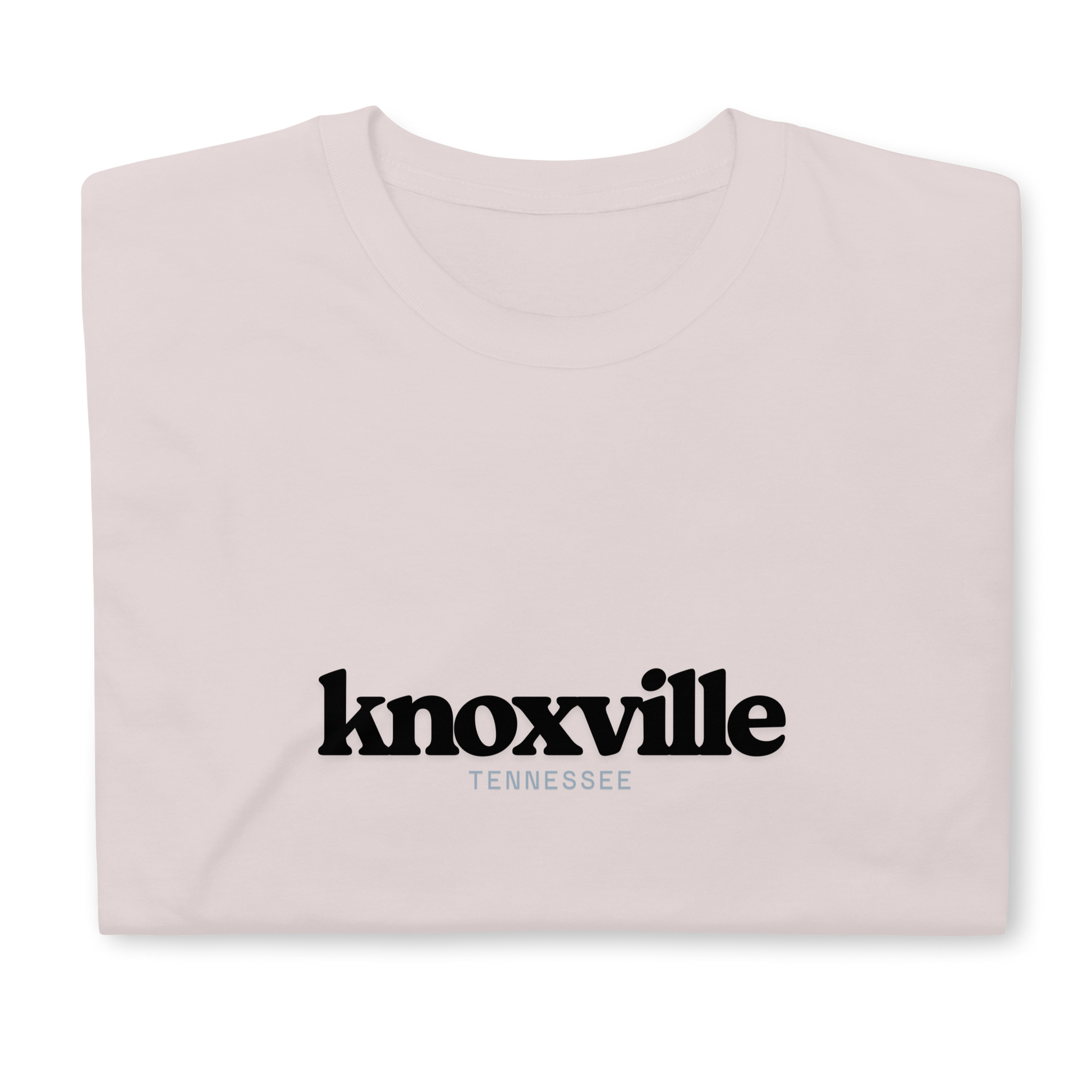 Ice Grey t-shirt with 'knoxville Tennessee' text on a white background