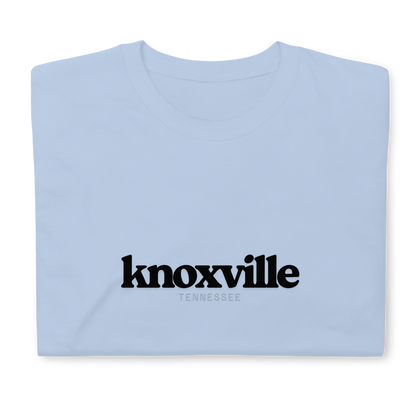 Light blue t-shirt with 'knoxville Tennessee' text on a white background