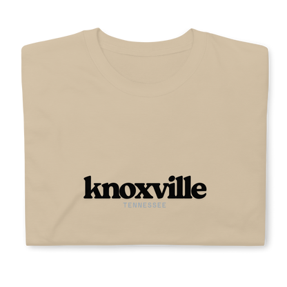 Beige t-shirt with 'knoxville Tennessee' text on a white background
